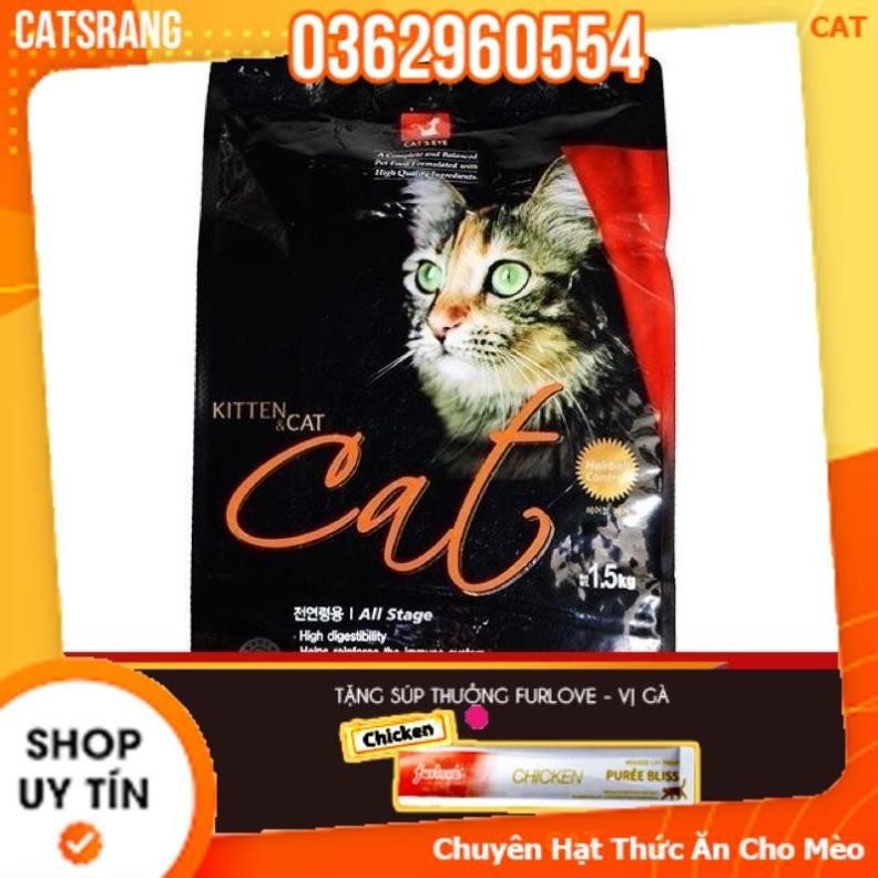 Thức Ăn Mèo CATEYE túi 1kg , Hạt Cateyes Cân bằng dinh dưỡng, giảm búi lông hiệu quả