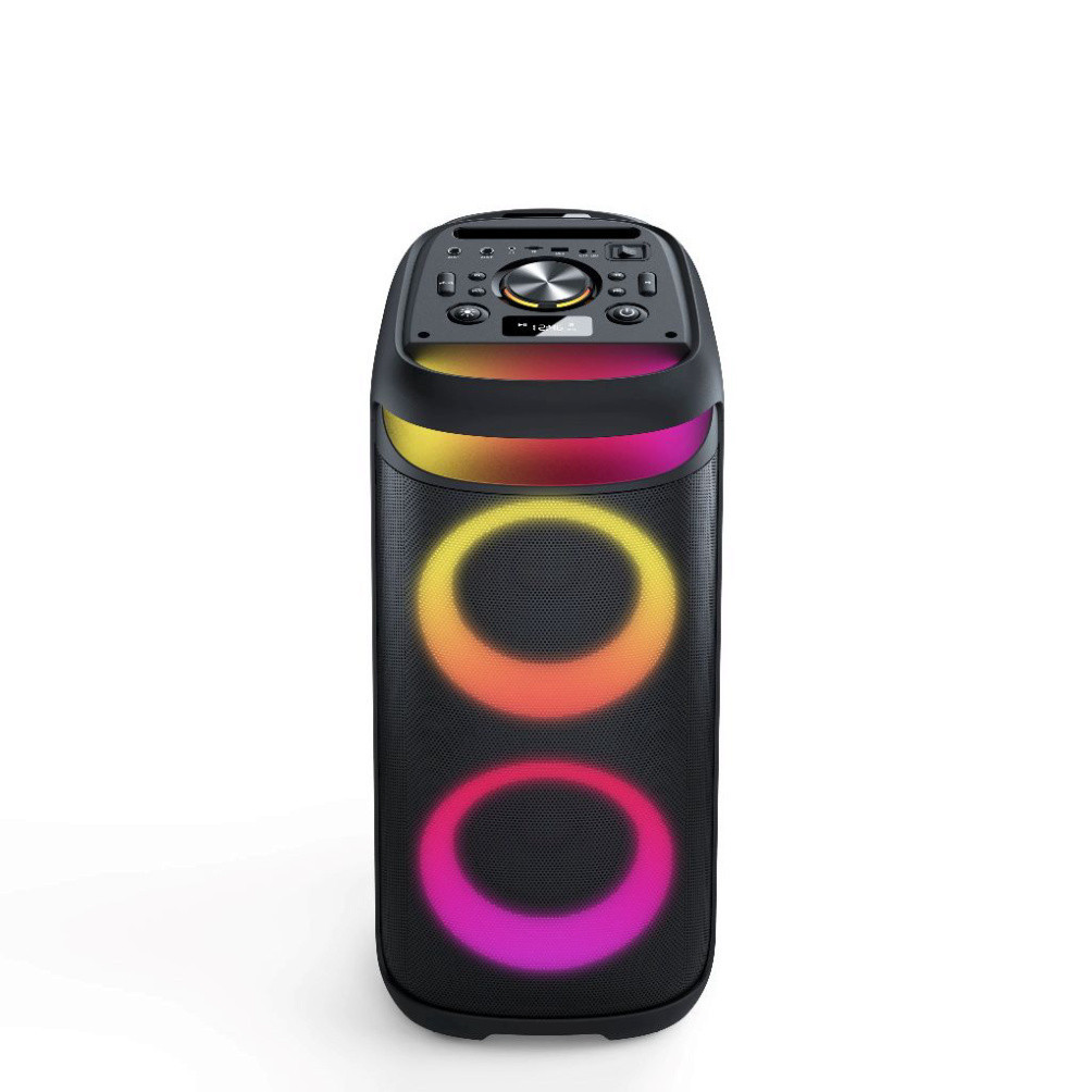 Loa kéo karaoke Partybox ONTEKCO 8212 đèn Led RGB Bass 15cm x 2, Bass 20 tặng kèm 2 micro UhF không dây chính hãng