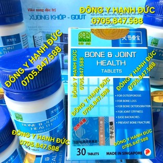 Bone & Joint Health. Hỗ trợ xương khớp, gout. Singapore. Hộp lọ 30 viên.