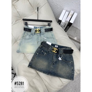 Chân váy jean bò ngắn kèm đai qccc cv271 5281 cv0271