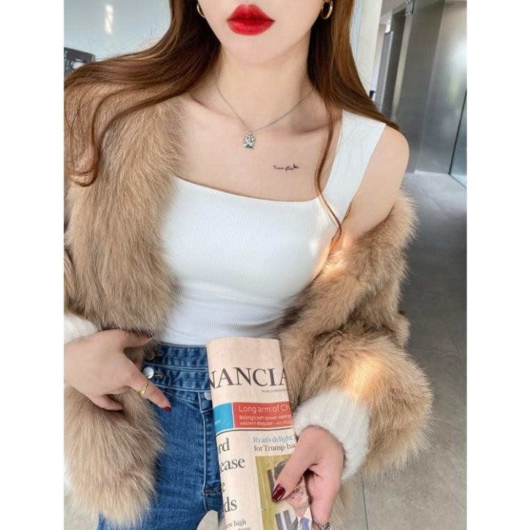 ÁO HAI DÂY CỔ VUÔNG BẢN TO CÓ MÚT NGỰC MẶC TRONG VEST BLAZER, ÁO CROPTOP BRA NỮ CHẤT LIỆU SU ĐÚC CÓ ĐỆM CỔ VUÔNG | BigBuy360 - bigbuy360.vn