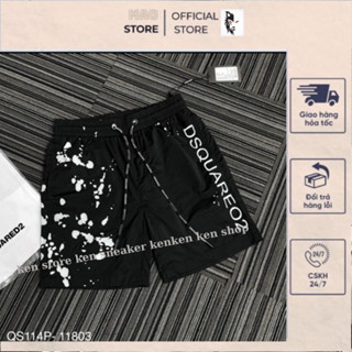  89 Quần Short Gió Nam Dsq2 Đen In Chữ Dọc Đùi Phối Dập Vẩy Sơn Trắng Dệt Chữ Dành Cho Anh Em Boy Phố Đi Chơi Đi Biển 202 