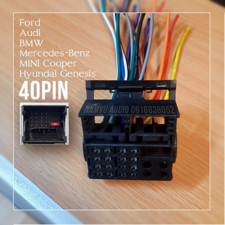 Cáp Loa Nguồn đầu CD ô tô Ford - Volkswagen - Audi  và nhiều dòng xe cao cấp khác - 40 Pin