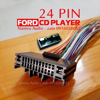 Dây cáp 24PIN kết nối loa nguồn cho CD ô tô Figo và Ford