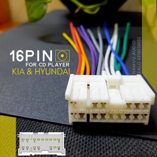 Dây cáp 16PIN - jack âm thanh đầu CD ô tô KIA và Hyundai