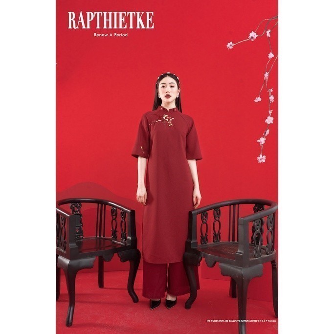 RẬP - Áo Dài Cát Tường Đỏ - FREESIZE