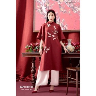 Rập - áo dài kim sa đỏ 2023 - fs