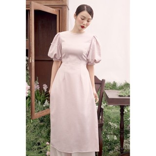 RẬP - Áo Dài Tết Hồng Đính Hạt Trên Cổ Và Tay - TẾT HỒNG