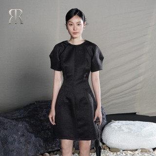 Rập - đầm cổ tròn đính hạt tay ngắn tùng xòe - prime 19