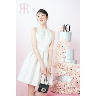 RẬP - Đầm Cổ Tròn Không Tay Đính Đá Thân Xếp Ly Xòe - HAPPY 05