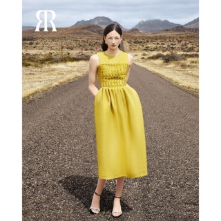 Rập - đầm cổ tròn không tay thân xếp tùng xòe - coco 06