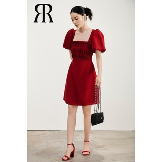 RẬP - Đầm Cổ Vương Nhún Tay Phồng - GEM 10
