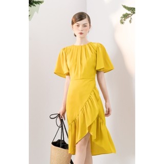 Rập - đầm cổ xếp ly bèo nhún chéo - summer 04