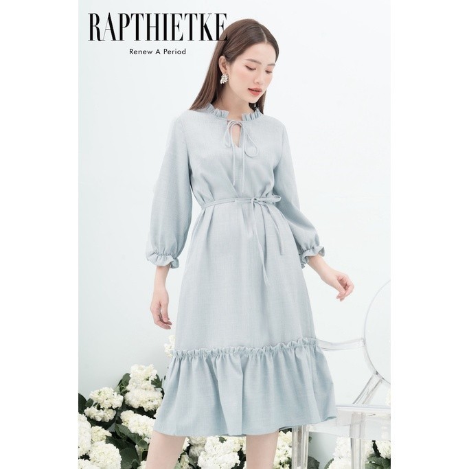 RẬP - Đầm Dáng Suông Cột Dây Eo - BLUE 01 XANH