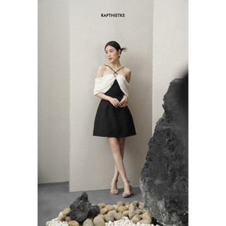 Rập - đầm dây chéo ren trễ vai tùng xòe - chic 03