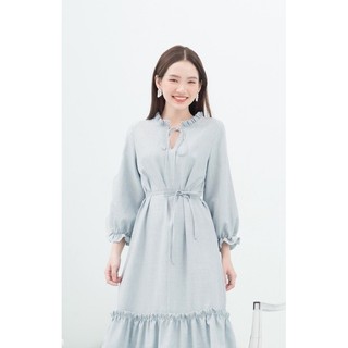 RẬP - Đầm Dáng Suông Cột Dây Eo - BLUE 01 XANH