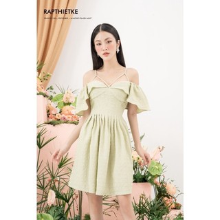 Rập - đầm dây xanh trễ vai - gigi 05 mint - freesize
