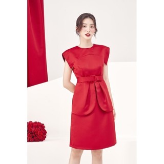 RẬP - Đầm Đỏ Không Tay Có Nịt Eo - RED 07