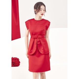 RẬP - Đầm Đỏ Không Tay Có Nịt Eo - RED 07