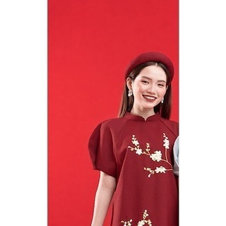 RẬP - Đầm Hoa Đào Đỏ - FREESIZE