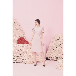 RẬP - Đầm Hồng Tay Đấp Nơ Cột Eo - SPRING 02