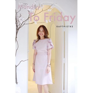 RẬP - Đầm Hồng Tay Hoa Cột Eo - SPRING 02