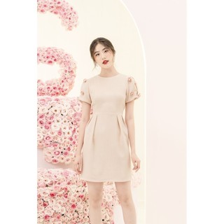 RẬP - Đầm Kem Tay Đính Hoa - LUX 16