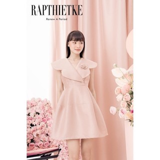 Rập - đầm không tay cổ v đắp chéo cài hoa - anni 08