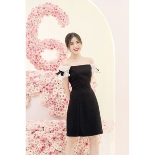 RẬP - Đầm Suông Tay Ren Đính Ruy Băng - R 01