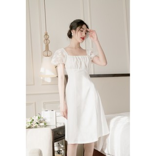 Rập - đầm trắng tay bèo nhún - r 04