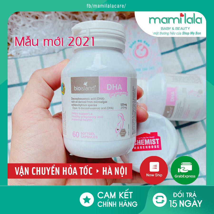 [Tem Chemist] DHA bầu Úc Bio Island DHA for Pregnancy 60 viên