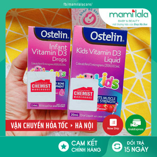 [Có Tem Chemist] Vitamin D3 Ostelin Úc cho bé dạng infant từ 0-6m, liquid từ 6m