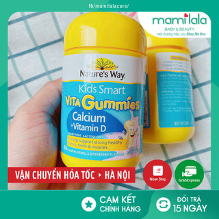 Kẹo Vitamin Nature's Way Kids Smart VITA Gummies Calcium + Vitamin D (Gum Canxi) 60 viên - Úc
