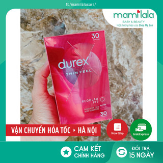 (Chuẩn Úc - Date 2025) Bao cao su siêu mỏng Durex Fetherlite Thin Feel hộp 30 cái