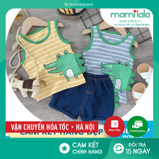 Set quần áo 3 lỗ khủng long cho bé Trai