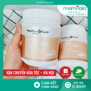 Viên uống Sụn vi cá mập Healthy Care Shark Cartilage 750mg, Úc (200v) hỗ trợ xương khớp cho người lớn trên 18 tuổi