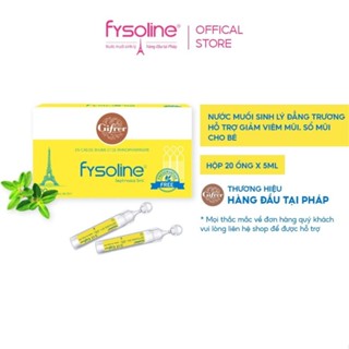  Nước Muối Sinh Lý Kháng Khuẩn Pháp FYSOLINE Hỗ Trợ Giảm Viêm Mũi Sổ Mũi Hộp 20 Ống x 5ml 