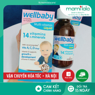 Vitamin tổng hợp wellbaby cho bé 150ml, wellbaby 14 vitamin tăng sức đề kháng cho bé - uk