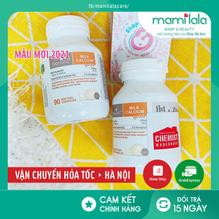 [Tem Chemist] Canxi sữa Bioisland Milk Calcium, Úc (90v) bổ sung canxi phát triển xương và răng cho bé từ 7 tháng tuổi