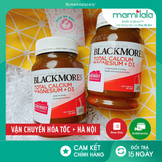 [Tem Chemist] Viên bổ sung canxi Blackmores Total Calcium & Magnesium + D3, Úc (200 viên) bổ trợ xương khớp cho trẻ n