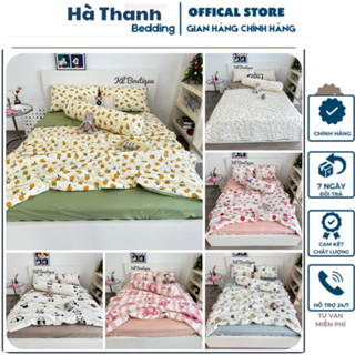 Bộ chăn ga gối xơ đậụ nành đũi cotton chăn chần nhập khẩu cao cấp, ga giường đũi mền mịn thoáng mát thấm hút tốt_HT