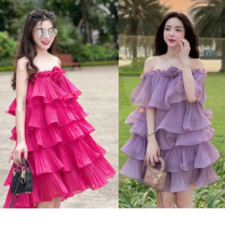 Đầm Cổ Yếm Trễ Vai Bánh Bèo LYNLASTORE ,Đầm Đi Biển Chất Liệu Vải Tơ Cao Cấp Nhiều Màu Đẹp Quyến Rũ ,Sang Trọng A04