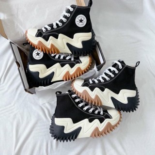 Giày cv run star motition black gum, cv run star hike high đế răng cưa hàng cao cấp
