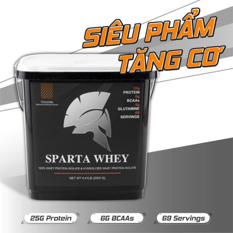 Whey Protein Sữa dưỡng chất Tăng cơ giảm mỡ SPARTA 2KG + Tặng Bình lắc