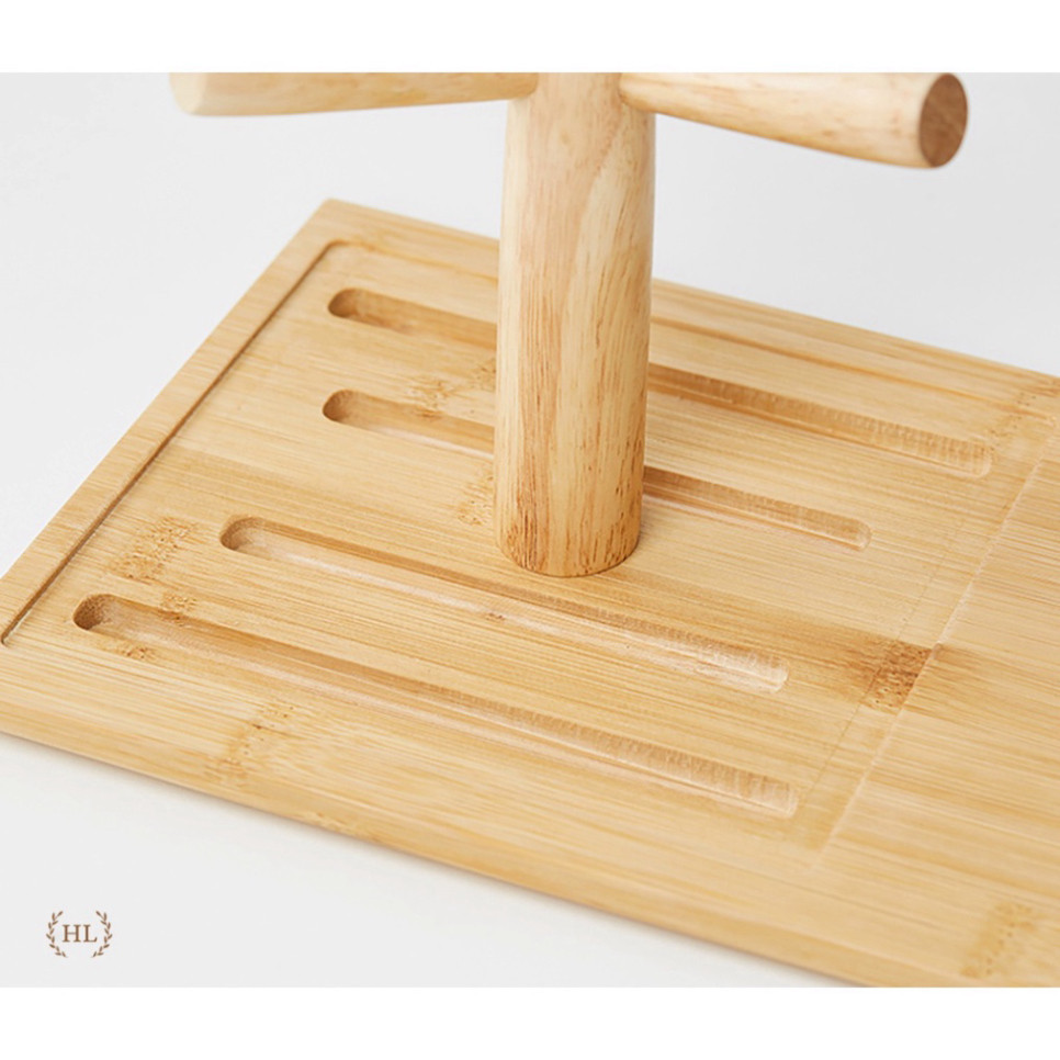 Giá treo úp cốc gỗ thời thượng Home Luxury Decor | GIÁ ÚP LY NGƯỢC vật liệu GỖ TRE thời thượng KÈM K