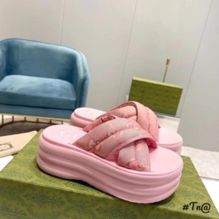 Dép Xuồng Quai Chéo GC Đế Bánh Mì -  Dép nữ Độn Đế Cao 7cm siêu tôn dáng