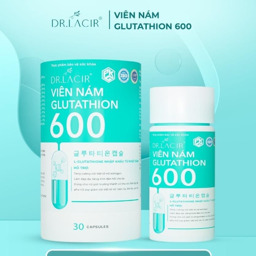 Viên Uống Glutathione 600 Drlacir Hộp 30 viên- Giúp trắng da, ngừa nám