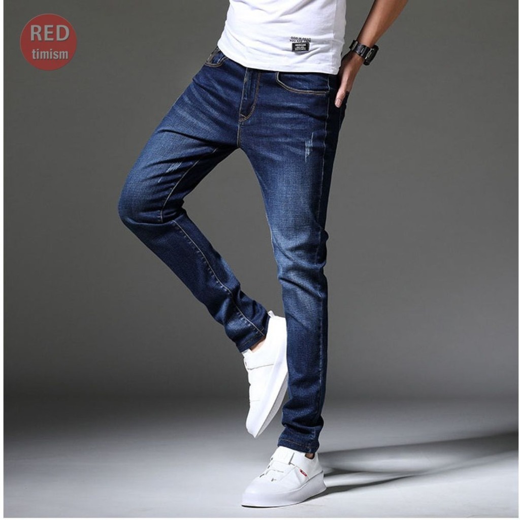 Quần Jeans Nam REDTIMISM Chất Bò Co Giãn Dáng Ôm Quần Bò Nam Slim Fit Chất Jean Mềm Mịn Cào Xước Nhẹ