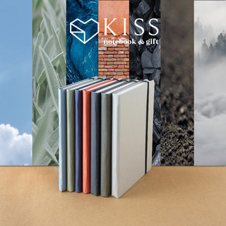 Sổ tay earth tones bồi bìa cao cấp kiss notebook & gift - 160 trang giấy fort trơn 14x21cm - sổ tay planner - tập vở học