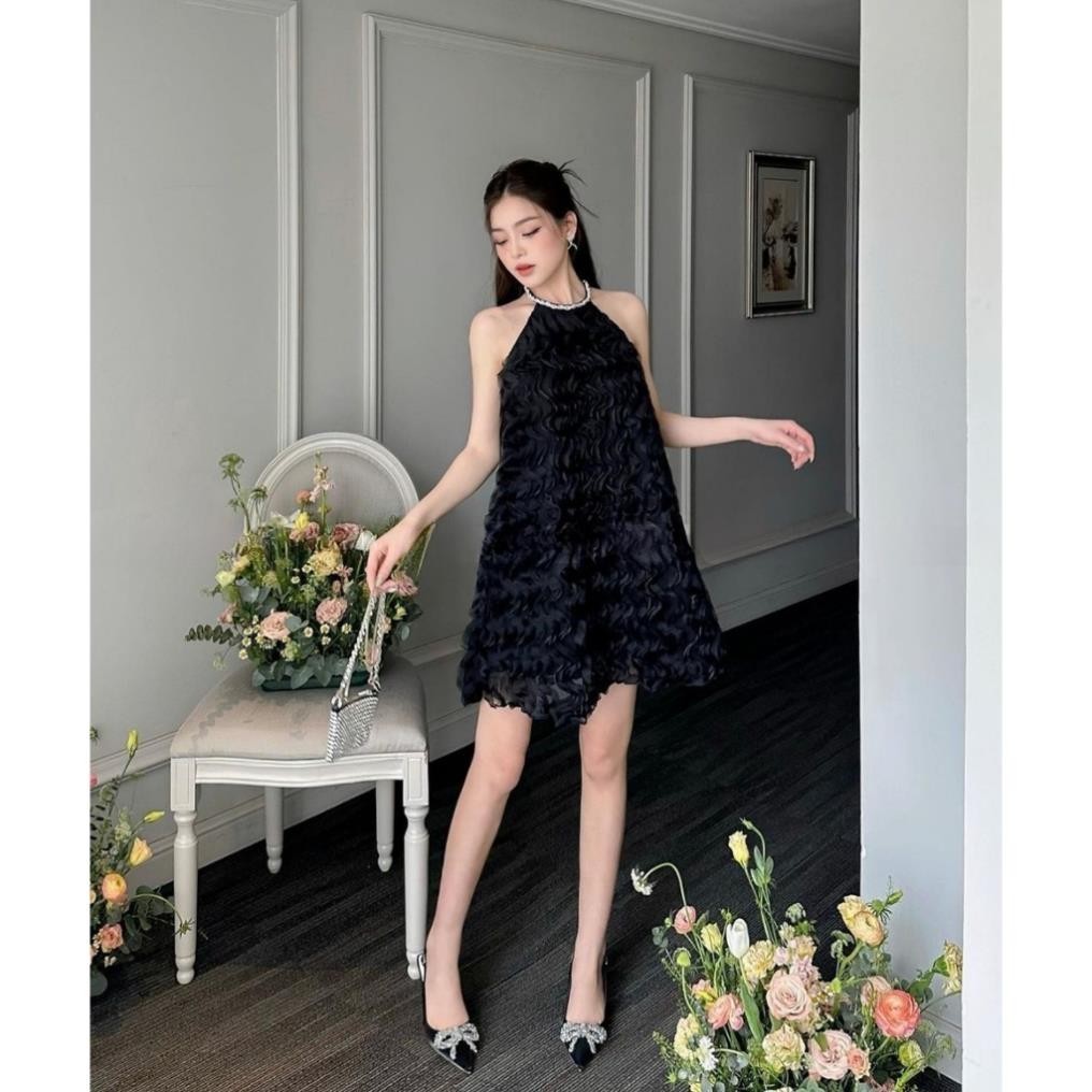 Váy cổ yếm nữ phối cổ đá dáng xòe Linly Store V-VPC4 | BigBuy360 - bigbuy360.vn